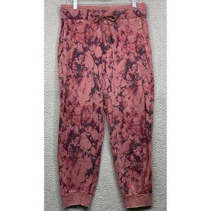 Women’s Joy Lab Sweatpants Large Rose/Berry Marble Print Pockets Adj Waist NWT